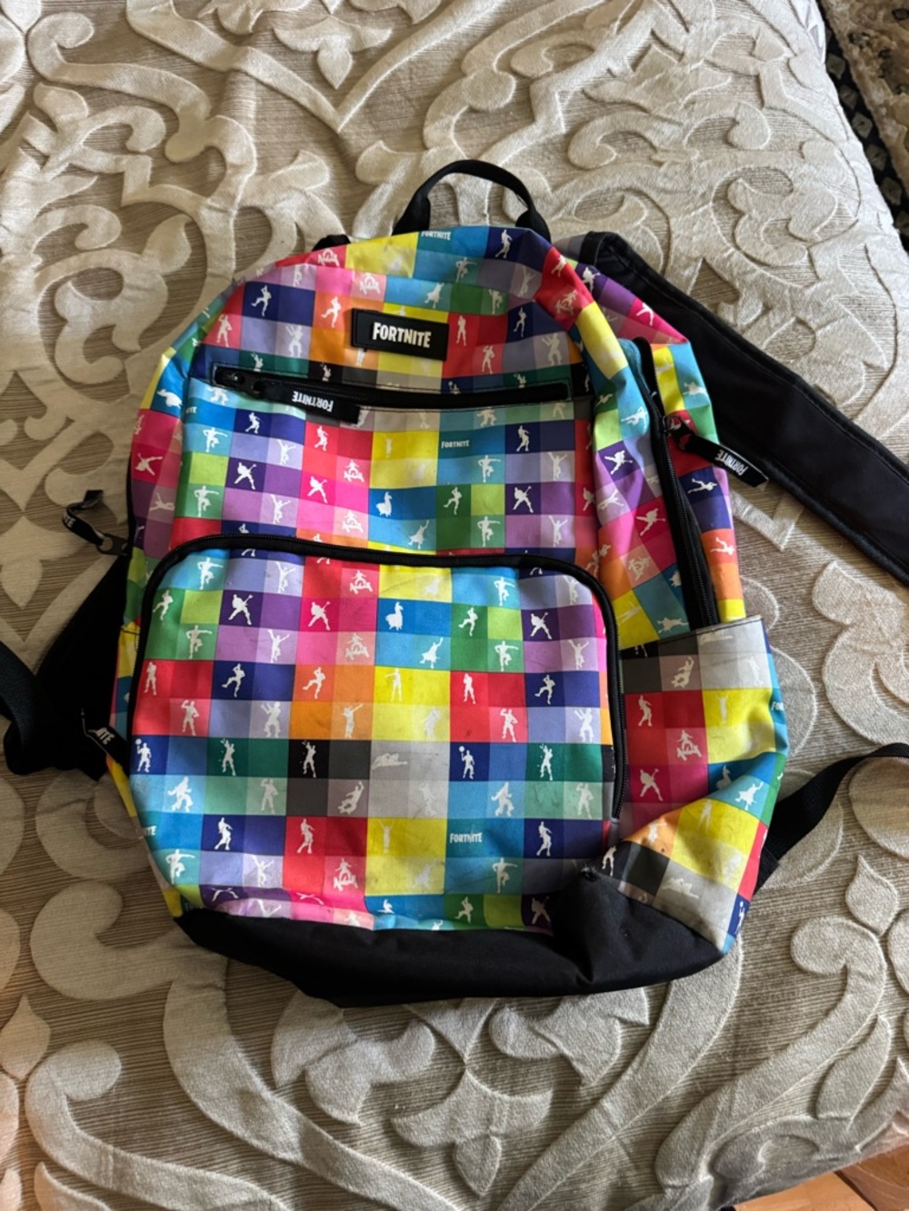 Fortnite Kids Rainbow Check Backpack - Multicolor
